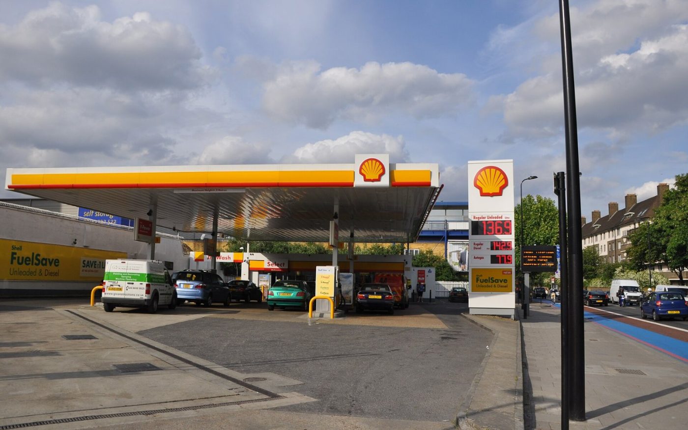 A Shell petrol station in Wandsworth, south London